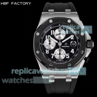 HBF Swiss 3126 Audemars Piguet Royal Oak Offshore 25940SK Black Rubber Strap Clone Watch 